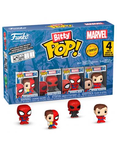 FUNKO Blister 4 figuras Bitty POP Marvel Spider-Man Parker Split