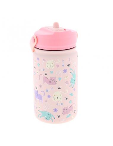 LOVELY STORY Cantimplora termica Gatos Rosas 330ml