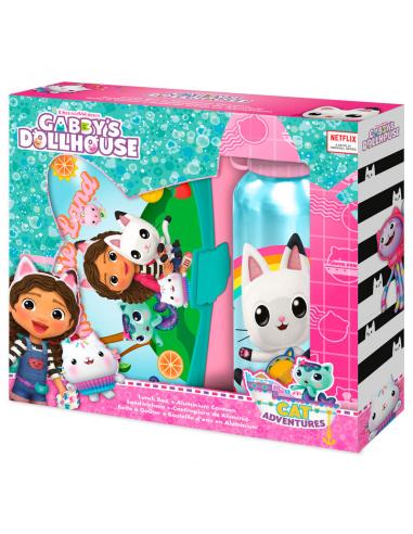 KIDS LICENSING Sandwichera + cantimplora aluminio La Casa de Muñecas de Gabby 500ml