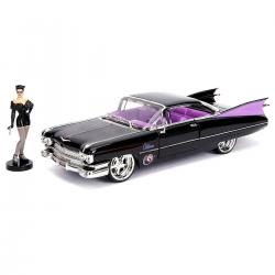 Set figura & coche metal Cadillac Coupe Deville 1959 Catwoman DC Comics - Imagen 1