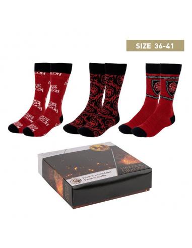 Cerdá House of the Dragon Pack de 3 Pares de calcetines 36-41