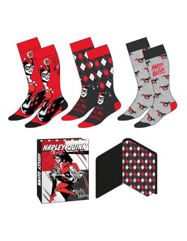 Cerdá DC Comics Pack de 3 Pares de calcetines Harley Quinn 36-43