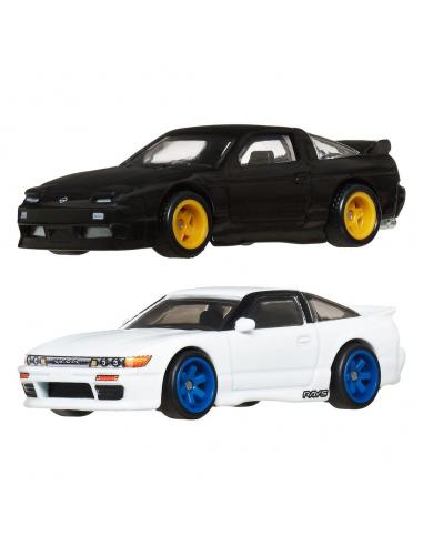Mattel Hot Wheels Premium Pack de 2 Vehículos Die-Cast Car Culture 1/64 '96 Nissan 180SX Type X & Nissan SilEighty