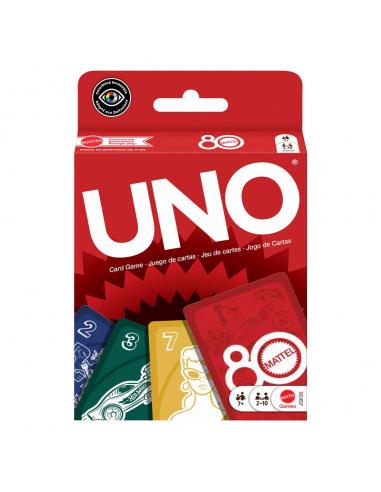 Mattel Mattel 80th Anniversary UNO Juego de Cartas Ruby Red