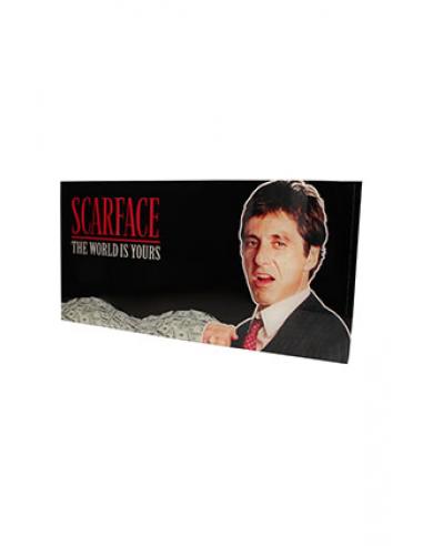 SD TOYS THE WORLD IS YOURS FONDO NEGRO POSTER DE VIDRIO SCARFACE 60x30 CM