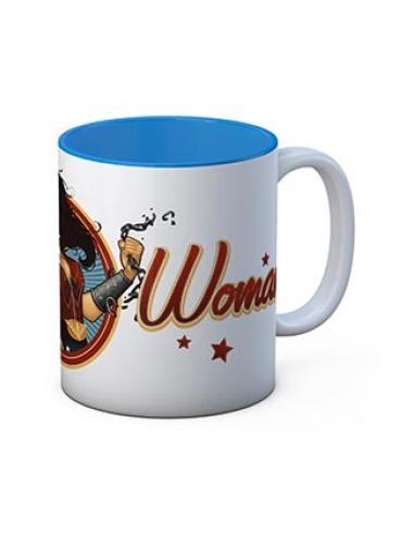 SD TOYS WONDER WOMAN CADENA TAZA BLANCA-AZUL CERAMICA UNIVERSO DC