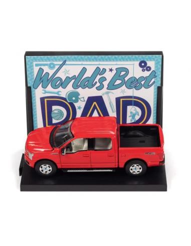 Best Dad 2018 Ford F-150 Lariat Pickup Truck AUTO WORLD AWAC017B escala 1/64