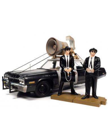 Blues Brothers - Dodge Monaco Police Pursuit + Figuras Auto World AWSS133 escala 1/18