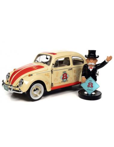 Volkswagen Beetle - Monopoly + Figura Free Parking Auto World AWSS141 escala 1/18