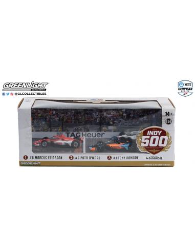 Diorama con 3 coches Indy 500 - 2022 indycar Greenlight 11545 escala 1/64