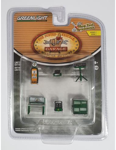 Conjunto de herramientas "Auto Body Shop Busted Knuckle Garage" Greenmachine 1/64