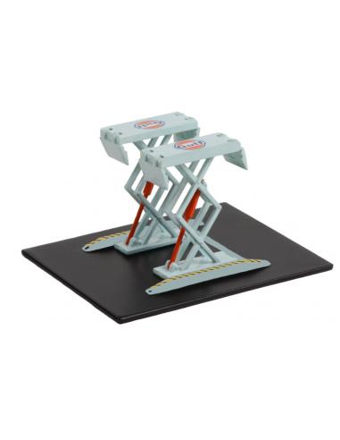 Auto Body Shop - Elevadores de doble tijera Serie 1 Gulf Oil Greenlight 1/64