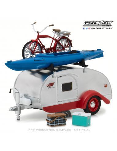 Caravana Teardrop con baca y accesorios (2019) Greenlight 1/24