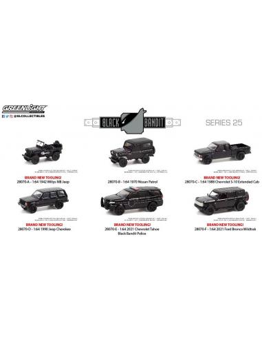 Lote 6 coches Black Bandit Serie 25 Greenlight escala 1/64