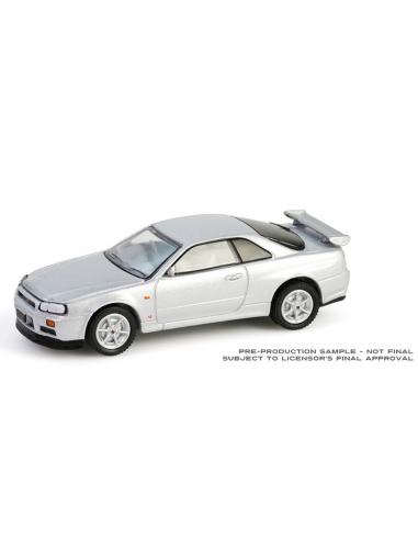 Nissan Skyline V-Spec (R34) - Sonic Silver - 25th Anniversary Anniversary Collection Series 17 Greenlight 1/64