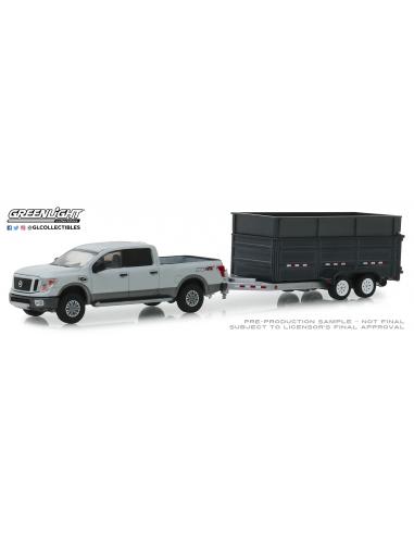 Nissan Titan XD Pro 4X con remolque de doble eje (2018) Greenlight 1/64