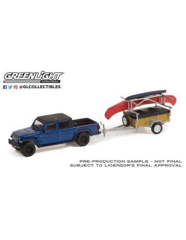 Jeep Gladiator con remolque para Canoa Hitch & Tow Series 24 Greenlight 1/64