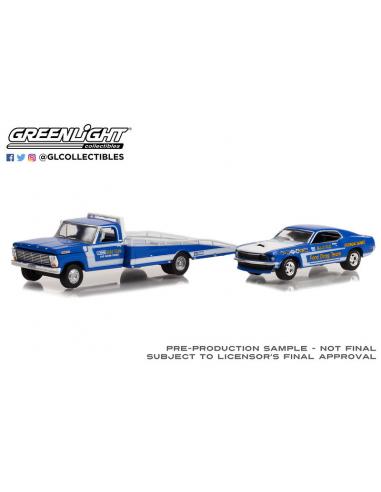 Ford F-350 con rampa + Ford Mustang "Drag Team" (1969) Greenlight 1/64