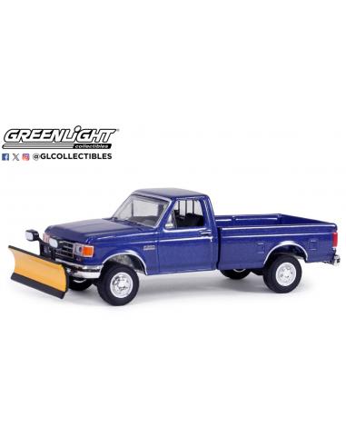 Ford F-250 XL 4X4 con quitaniveves (1991) Blue Collar Collection Series 13 Greenlight escala 1:64