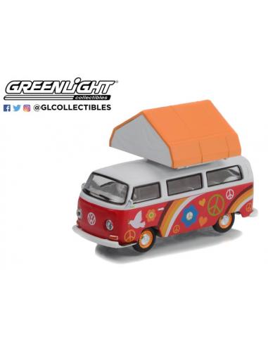 Volkswagen Type 2 Peace and Love’ con tienda de campaña The Great Outdoors Series 2 Greenlight 1/64