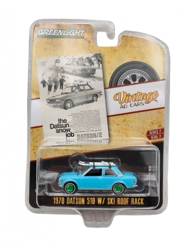 Datsun 510 Porta esquís "Vintage Ad Cars Series 7" (1970) versión greenmachine 1/64
