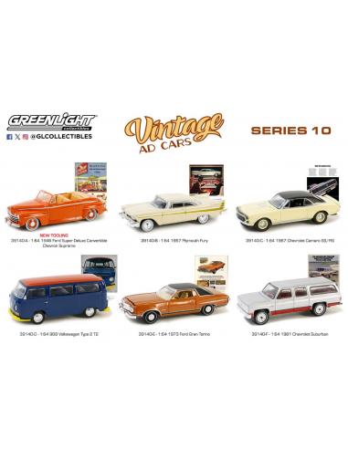 Lote de 6 coches de la serie Vintage Ad Cars Series 10 Greenlight 1/64