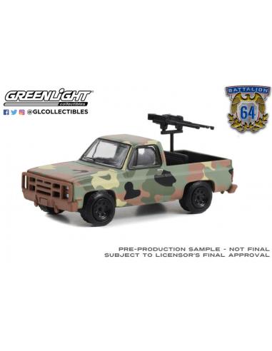 Chevrolet M1009 CUCV en camuflaje con ametralladoras montadas Battalion 64 Series 3 Greenlight escala 1/64