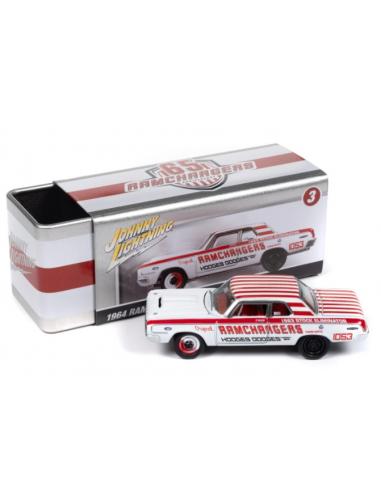 Dodge 330 Ramchargers 1964 con caja de coleccion Johnny Lightning JLCT013-06271 escala 1/64