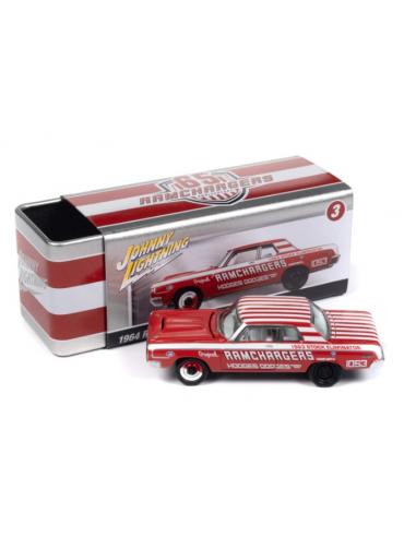 Dodge 330 Ramchargers 1964 con caja de coleccion Johnny Lightning JLCT013-06274 escala 1/64