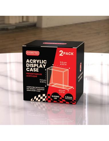 Evoretro Hot Wheels caja de acrílico pack de 2 Protector para European Series Short Card
