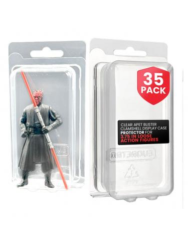Evoretro Caja de PET Clamshell pack de 35 Protector para figuras articuladas XL