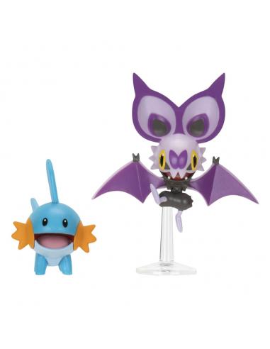 Jazwares Pokémon Pack de 2 Figuras Mudkip & Noibat with Stand 8 cm