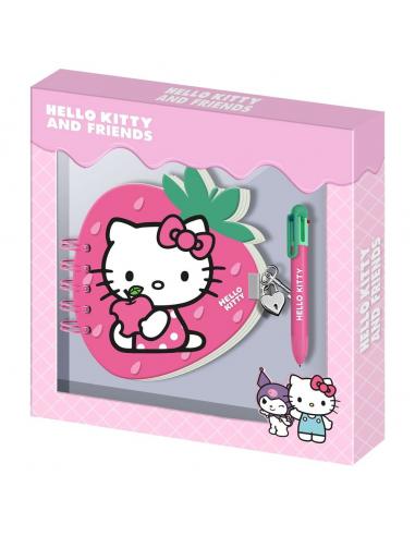KARACTERMANIA Diario + Boligrafo Fresa Hello Kitty and Friends