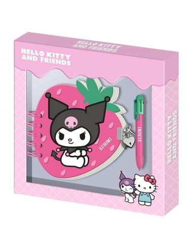 KARACTERMANIA Diario + Boligrafo Fresa Kuromi Hello Kitty