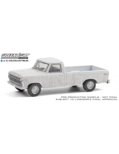 Coche de metal en miniatura Ford F-100 Pick-Up Blanca (1973) (Hobby Exclusive) - Evergreen Greenlight 30217 escala 1/64