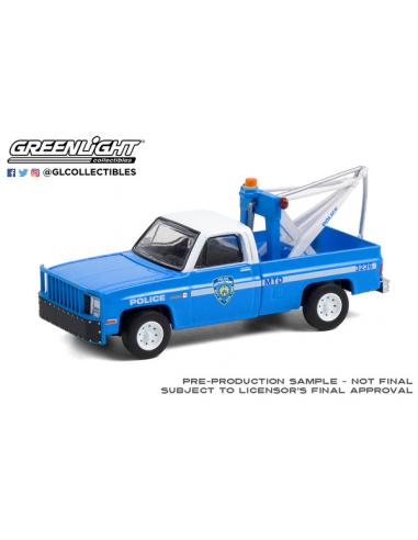 Coche de metal en miniatura Grúa asistencia GMC Sierra K2500 - NYPD (1987) Hobby Exclusive Greenlight 1/64