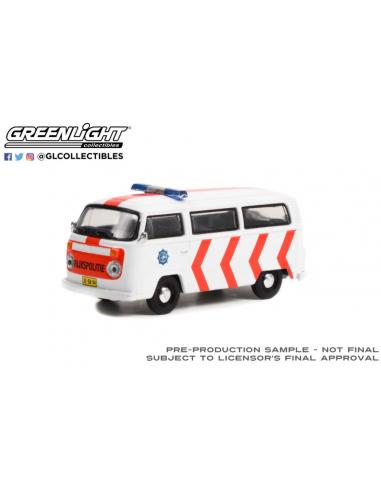 Coche de metal en miniatura Volkswagen Type 2 (Policía Holandesa) "Vee Dub Series 14" Greenlight 1/64