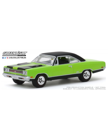 Coche de metal en miniatura Plymouth HEMI GTX 1969 (Louisville 2018)Mecum Auctions Greenlight 1/64