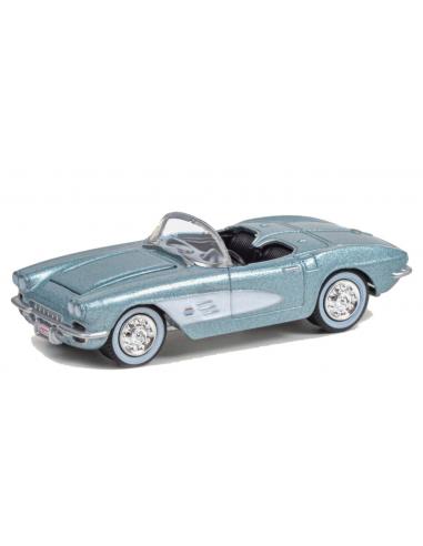 Coche de metal en miniatura Chevrolet Corvette Convertible (1961) "Barret Jackson series 7 Lot #681" greenlight 1/64