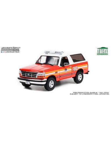 Coche de metal en miniatura Ford Bronco - FDNY - Departamento de Bomberos de Nueva York (1996) Greenlight 19118 escala 1/18
