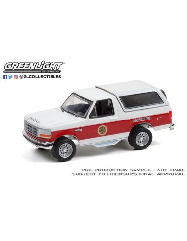 Coche de metal en miniatura Ford Bronco XLT - Absaroka County Sheriff's Greenlight 1/64