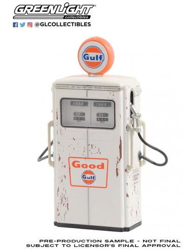Coche de metal en miniatura Surtidor de gasolina Tokheim 350 Twin - Gulf Oil (1954) Greenlight 14130C - escala 1/18