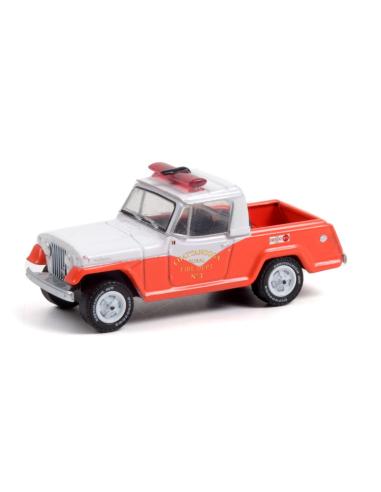 Coche de metal en miniatura Jeep Jeepster Commando (1967) Departamento de Bomberos Greenlight 1/64