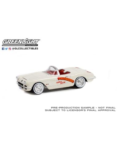 Coche de metal en miniatura Chevrolet Corvette - "Joie Chitwood Thrill Show" (1958) Greenlight 1/64