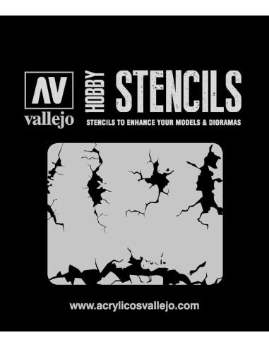 VALLEJO STENCIL STTX001 CRACKED WALL