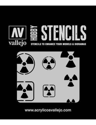 VALLEJO STENCIL STSF005 RADIOACTIVITY SIGNS