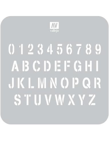 VALLEJO STENCIL STLET002 STAMP FONT