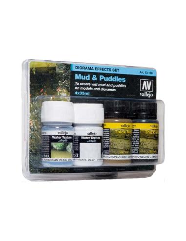 VALLEJO MUD AND PUDDLES DIORAMA SET (4) 73189