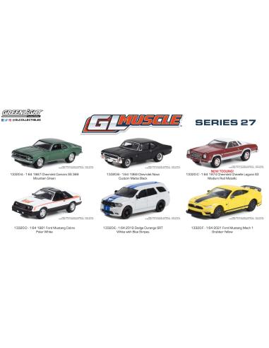 Coche de metal en miniatura Lote 6 coches GL Muscle Series 27 Greenlight 1/64