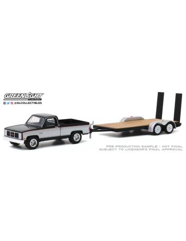 Coche de metal en miniatura GMC Sierra Classic 2500 con plataforma Hitch & Tow Series 20 Greenlight 1/64